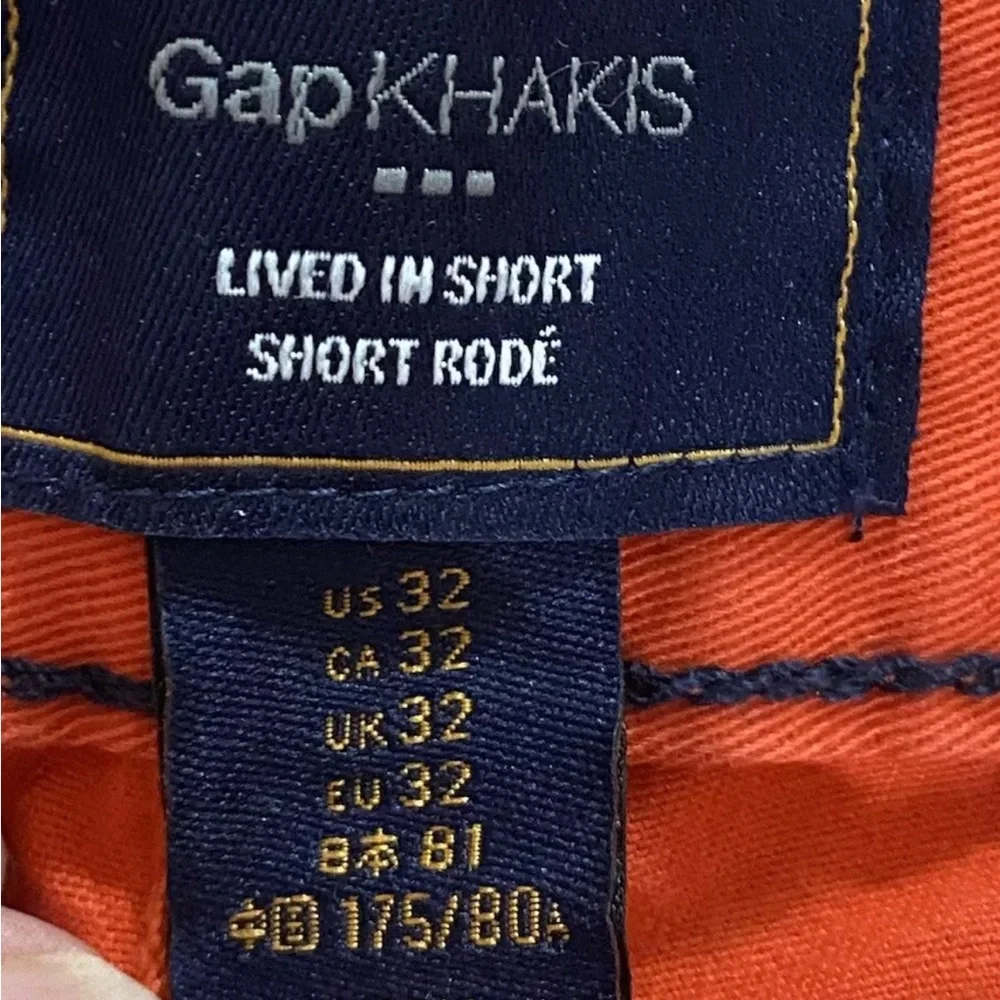 GAP khakis men’s shorts 32×10 Chino Pockets, casual orange cotton - Picture 4 of 7